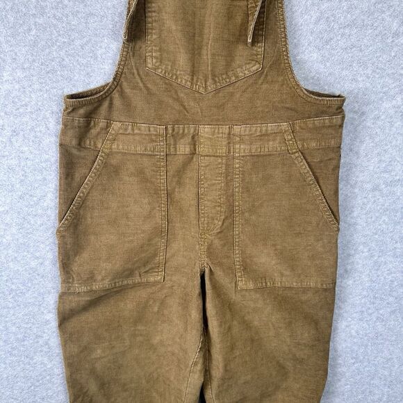 Aerie Werk &‎ Play Corduroy Overalls Plus Size XS Brown Wide Leg Frayed Hem Farm - Picture 8 of 16